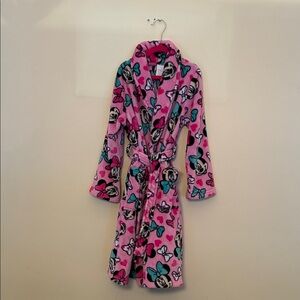 Disney Pink and Blue Minnie Mouse Kids Bathrobe
